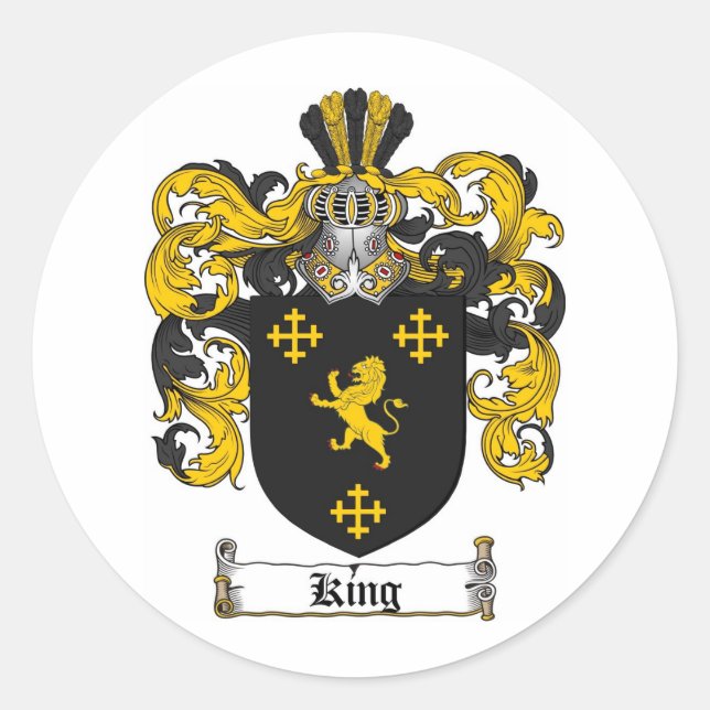 KÖNIG FAMILIENWAPPEN - KÖNIG WAPPEN RUNDER AUFKLEBER (Vorderseite)