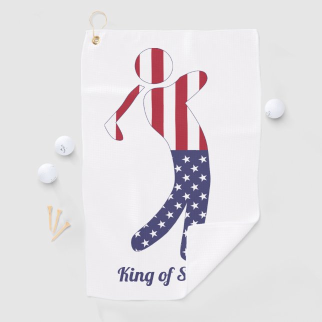 König Flagge-Golf-des Spielers des Schwingen-| Golfhandtuch (Insitu)