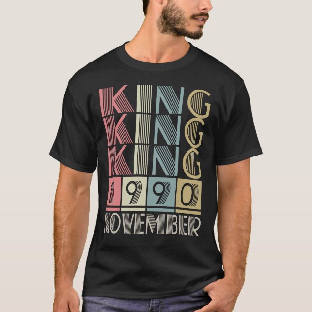 König geboren im NOVEMBER 1990 T-Shirt (Vorderseite)