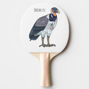 König Geier Vogel Cartoon-Illustration Tischtennis Schläger