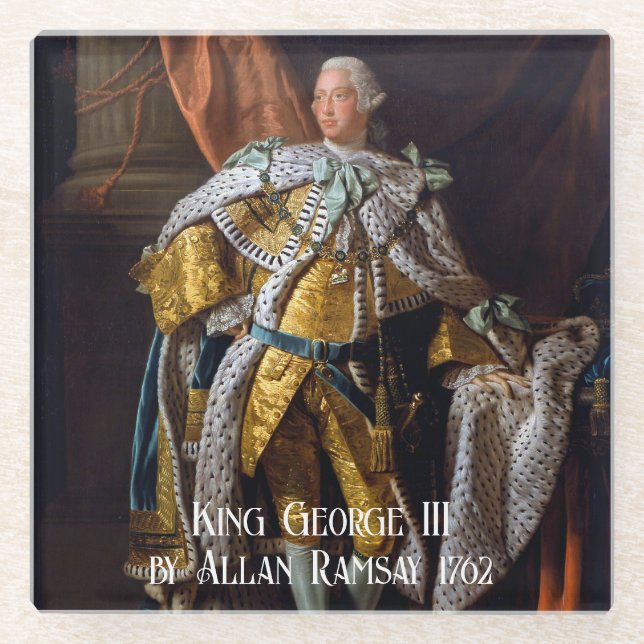 König George III von Allan Ramsay 1762 Glasuntersetzer (Vorderseite)