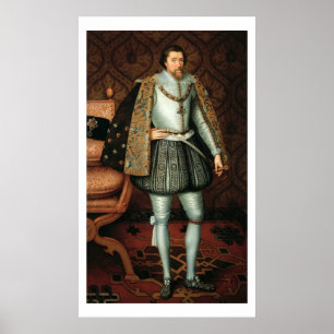 König James I von England (1566-1625) (Öl auf Poster