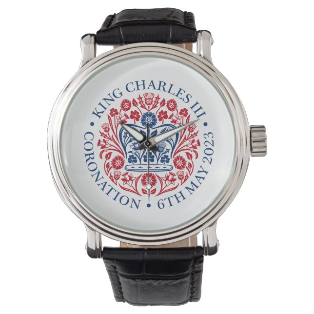 König Karl III. Krönungsemblem, königlicher Souven Armbanduhr (Vorderseite)
