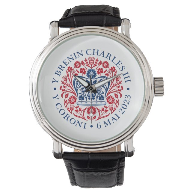 König Karl III. Krönungsemblem, königlicher Souven Armbanduhr (Vorderseite)