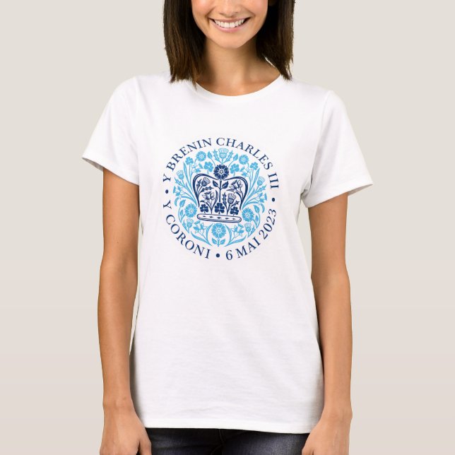 König Karl III. Krönungsemblem, königlicher Souven T-Shirt (Vorderseite)
