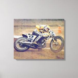 "König" Kenny Roberts, in der Aktion auf dem Leinwanddruck