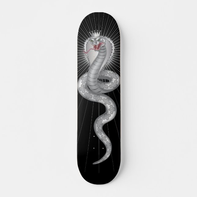 König Kobra - Schwarzes Skateboard (Vorne)