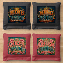 König & Königin des Hinterhof-Cornhole-Sets
