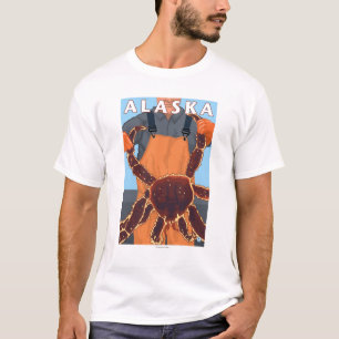 König Krabbe und Fischer-Vintages Reise-Plakat T-Shirt