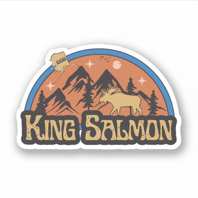 König Lachs, Alaska-Sticker Aufkleber (Vorderseite)