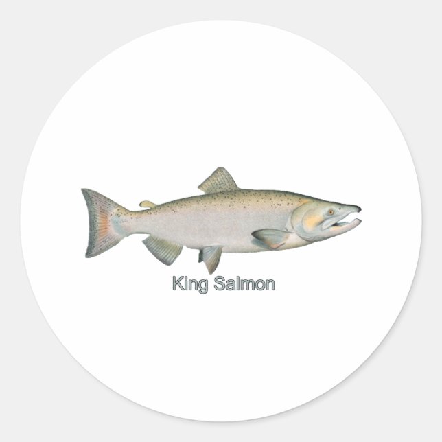 König Lachs (mit dem Titel) Runder Aufkleber (Vorderseite)