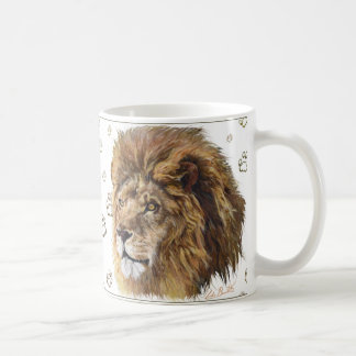 König Lion Paw Print Mug, weiß Kaffeetasse