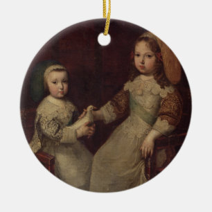 König Louis XIV (1638-1715) als Kind mit Philipp Keramikornament