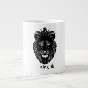 König Löwe Schwarze Kunst Kaffeetasse Jumbo-Tasse