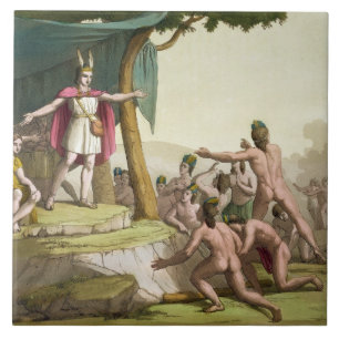 König Manco Capac und Mutter der Königin-Coya, die Fliese