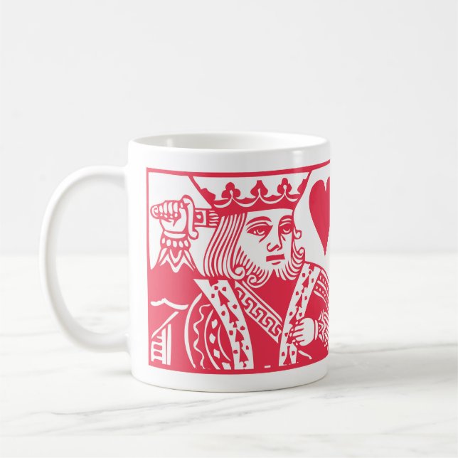 "König meines Herzens" rote Spielkarte Kaffeetasse (Links)