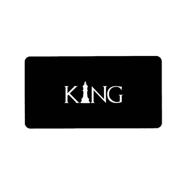 König mit Schachstück Adressaufkleber (Vorne)