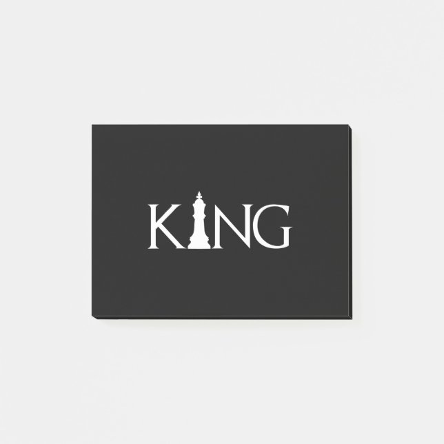 König mit Schachstück Post-it Klebezettel (Vorderseite)