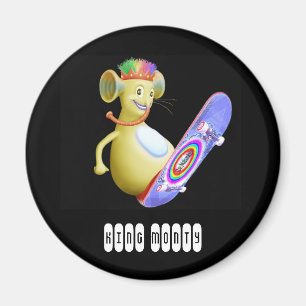 König Monty auf Skate-Brett Magnet