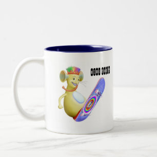 König Monty auf Skate-Brett Zweifarbige Tasse