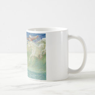 König Neptun Horses On der Strand Kaffeetasse