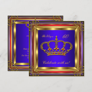 König oder Prinz Royal Blau Rot Gold Geburtstagsfe Einladung