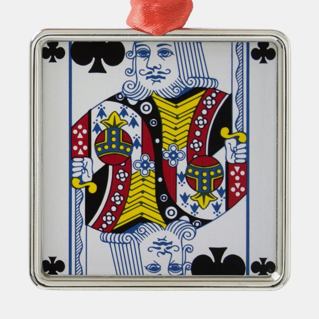 König Of Clovers (Vereine) Silbernes Ornament (Vorne)