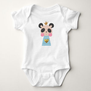 König Panda Baby Jersey Bodysuit Strampler