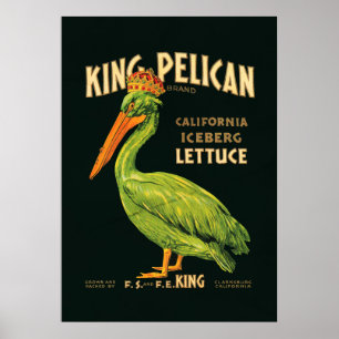 König Pelikan Eisberg Salat Poster