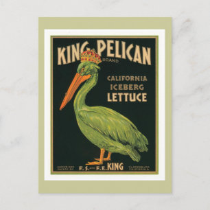 König Pelikan Vintage-Label Postkarte