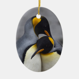 König Pinguine in Liebe Keramikornament