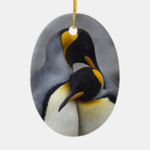 König Pinguine in Liebe Keramikornament