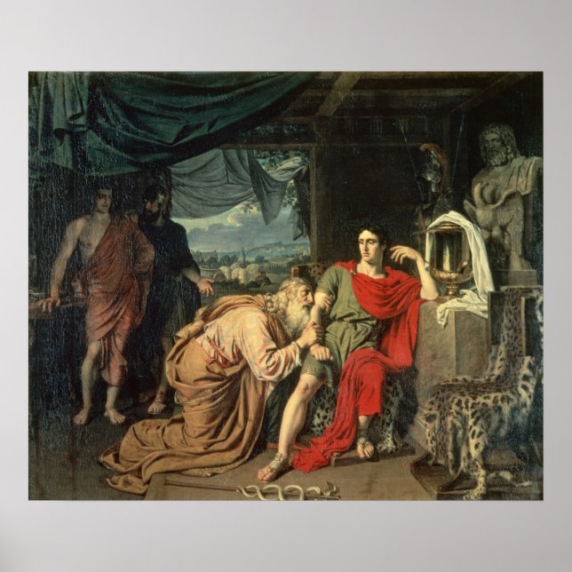 König Priam bettelte Achilles für die Rückkehr Poster (Vorne)