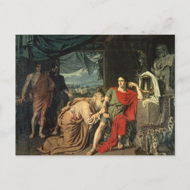 König Priam bettelte Achilles für die Rückkehr Postkarte (Vorderseite)