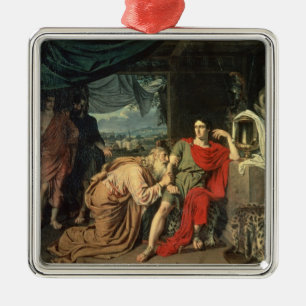 König Priam, das Achilleus um Rückkehr von bitte Silbernes Ornament