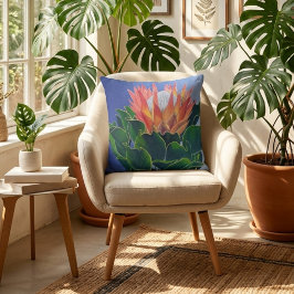 König-Protea | Handgemalte Florale Kunst Kissen