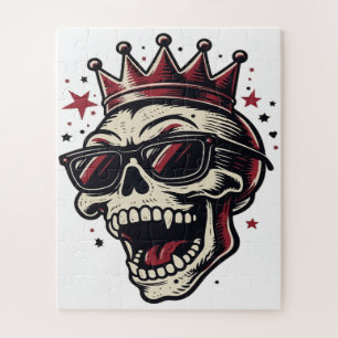 König Rockstar-Totenkopf mit Sonnenbrille
