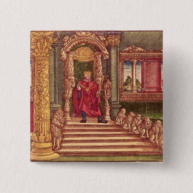 König Solomon auf seinem Thron, 1. Ausgabe Button (Vorderseite)