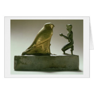 König-Taharqa-Statue, die den Falkengott verehrt