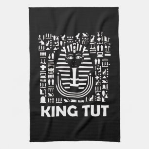 König Tut Pharao ägyptisches Hieroglyphen Alphabet Geschirrtuch