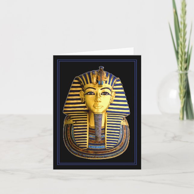 König Tutankhamun, Goldmaske, Pharao in Ägypten Karte (Vorderseite)