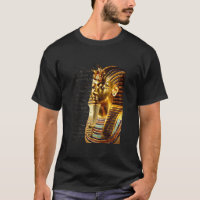 König Tutankhamun mit Hieroglyphen Gold und Schwar