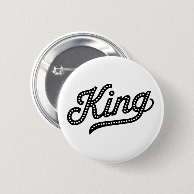 König Typography elegantes Design Button (Vorne & Hinten)