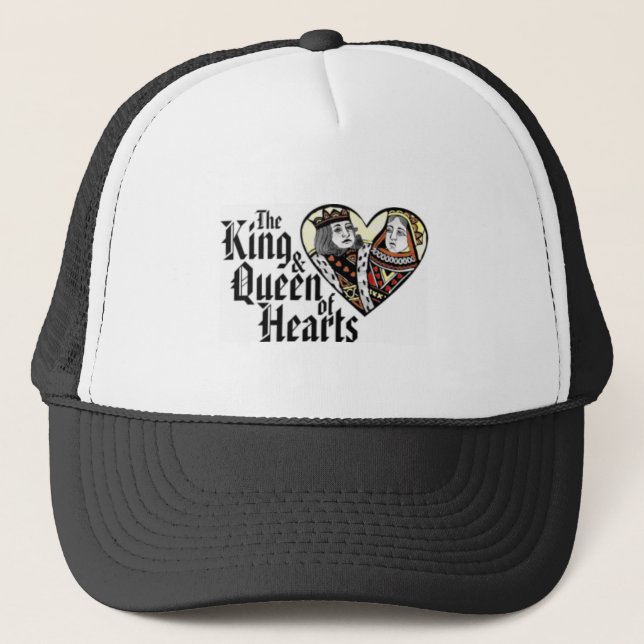 König u. Königin der Herz-Logo-Kappe Truckerkappe (Vorderseite)