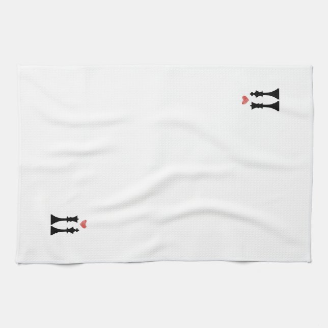 König-u. Königin-Schach-Liebe Küchentuch (Horizontal)