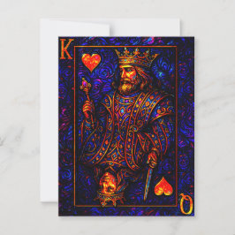 König und Königin der Herzen - Spielkarten Illustr Postkarte