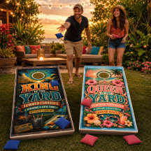 König und Königin des Hinterhof-Cornhole-Sets