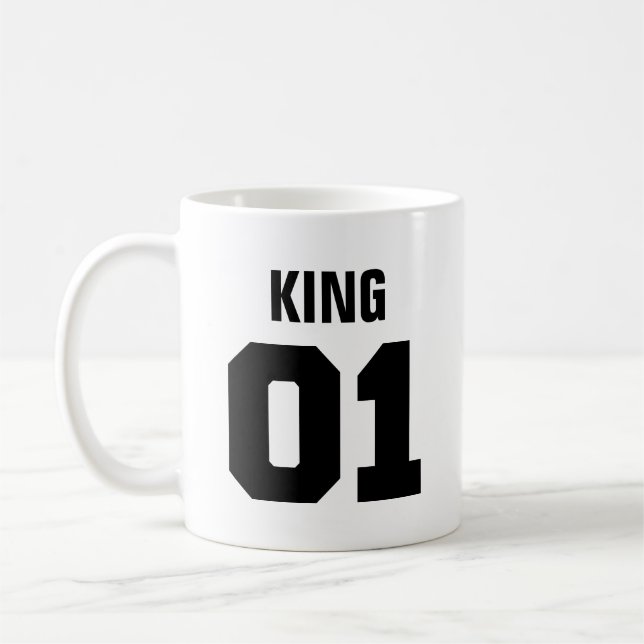 König und Königin| Moderne Typografie Kaffeezucht  Kaffeetasse (Links)