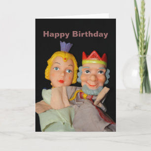 König und Königin Puppen Happy Birthday Karte