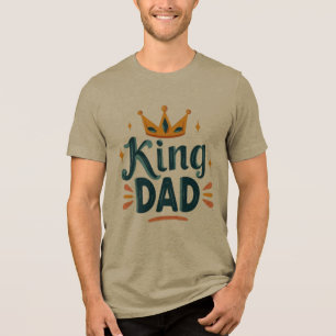 König-Vater-Shirt-Design mit Krone Tri-Blend Shirt